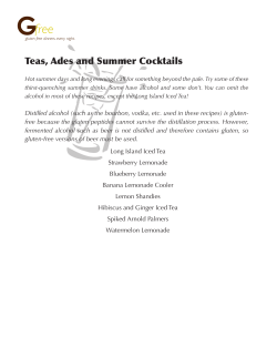 Teas, Ades and Summer Cocktails