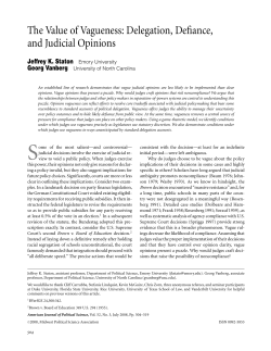 The Value of Vagueness: Delegation, Defiance, and Judicial Opinions