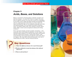 Acids, Bases, and Solutions