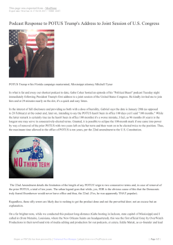 Podcast Response to POTUS Trump`s Address to Joint