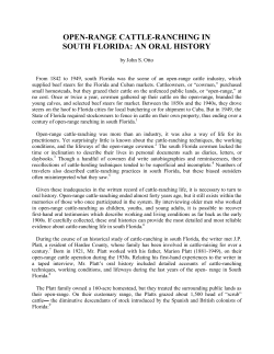 open-range cattle-ranching in south florida: an oral history