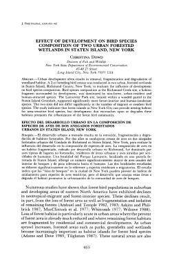 effect of development on bird species composition of two urban