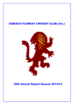 2014-15 - Subiaco Floreat Cricket Club
