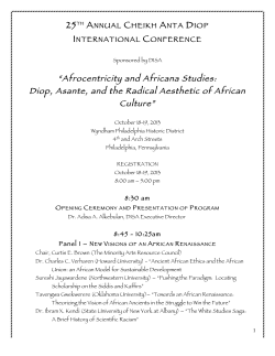 Program for the 25th Conference - Diopian Institute for Scholarly