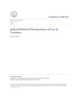 Judicial Method of Interpretation of Law In Louisiana