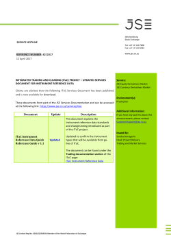 SERVICE HOTLINE REFERENCE NUMBER: 82/2017 12 April 2017