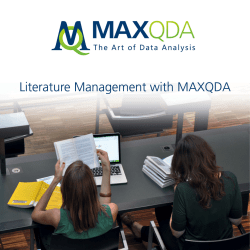 Literature Reviews with MAXQDA (PDF &ndash; English)