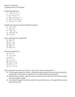 Module 1 Test Review Complete all work on lined paper. Simplify