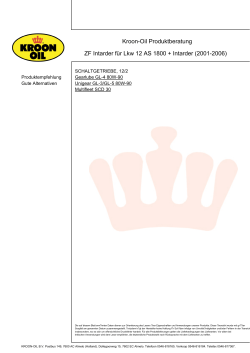 Kroon-Oil Recomendaci&oacute;n de productos ZF Intarder rango