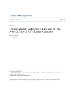 French Canadian Participation in the War of 1812