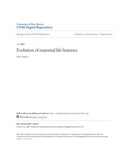Evolution of mammal life histories - UNM Digital Repository