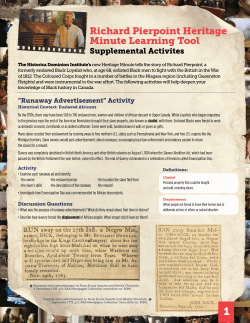 Richard Pierpoint Heritage Minute Learning Tool