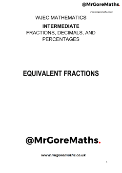 Simplifying and Equivalent Fractions