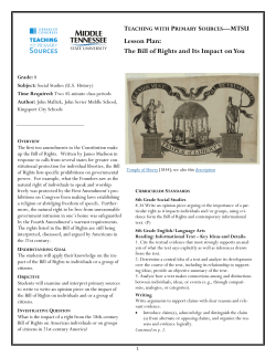 Lesson Plan: The Bill of Rights and Its Impact on You
