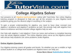College Algebra Solver