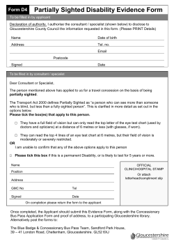 Form D4: Partially Sighted Disability Evidence Form