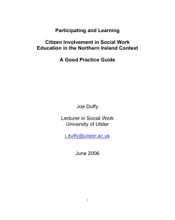 Citizen Involvement in Social Work Education in the Northern Ireland
