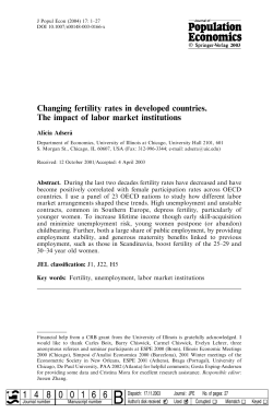 Changing fertility rates in developed countries. The impact of labor