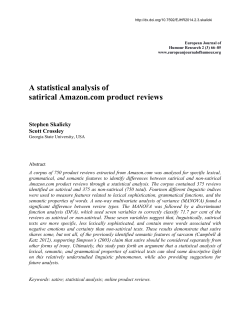 A statistical analysis of satirical Amazon.com product
