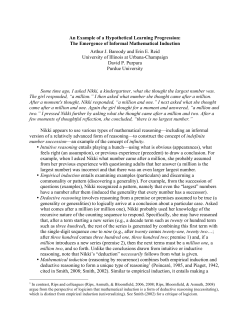 An Example of a Hypothetical Learning Progression: The