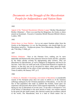 Documents on the Struggle of the Macedonian People