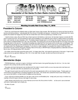 May 2016 Newsletter