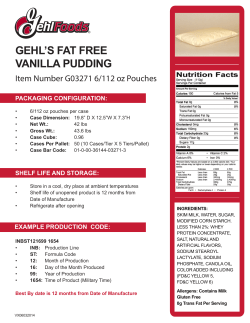 G03271 Gehls Fat Free Vanilla Pudding 112oz