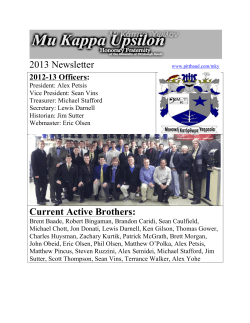 2013 Newsletter Current Active Brothers