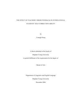 The Effect of Teachers` Error Feedback on International Students