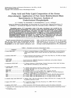 Fatty Acid and Polar Lipid Composition of the Genus Amycolatopsis