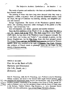 Free Art as the Basis of Life