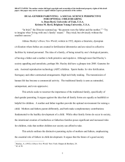 dual-gender parenting: a social science - BYU Law