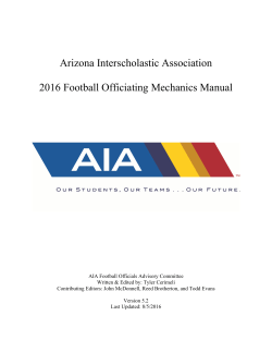 2016 AIA Football Officiating Mechanics Manual