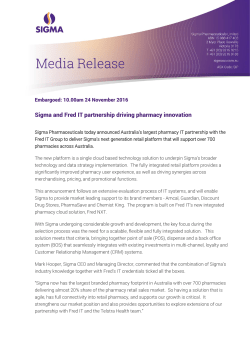 Sigma and Fred IT partnership driving pharmacy