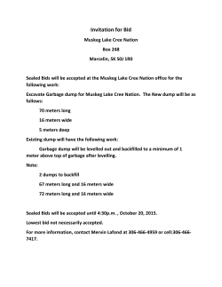 Invitation for Bid - Muskeg Lake Cree Nation