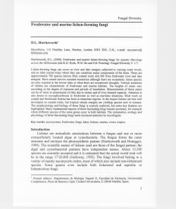 Freshwater and marine lichen-forming fungi