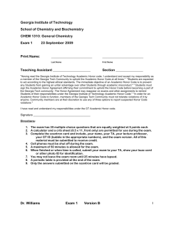 Exam 1B - School of Chemistry and Biochemistry