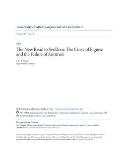 The New Road to Serfdom: The Curse of Bigness and the Failure of