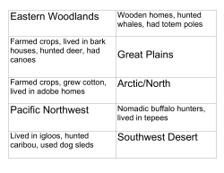 Eastern Woodlands Great Plains Arctic/North Pacific Northwest