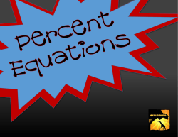 Percent Equations
