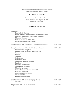 1 The Association for Diplomatic Studies and Training Foreign