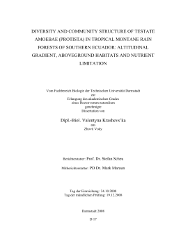 Diversity and community structure of testate amoebae