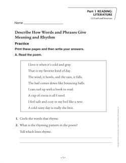 Describe How Words and Phrases Give Meaning and Rhythm