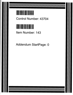 Control Number: 43704 Item Number: 143