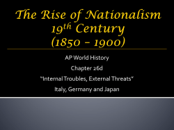 Rise of Nationalism 1800 &ndash; 1900
