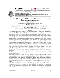 Educational Philosophy of Mahatma Gandhi with special