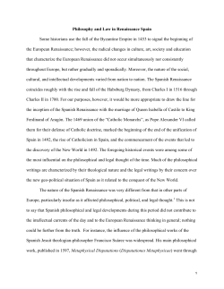 1 Philosophy and Law in Renaissance Spain Some historians use