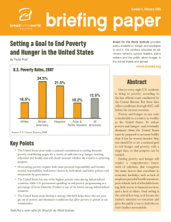 Setting a Goal to End Poverty and Hunger in the United States