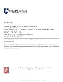 Melmoth the Wanderer: Paradox and the Gothic Novel