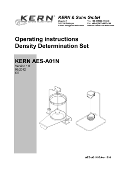 Operating instructions Density Determination Set